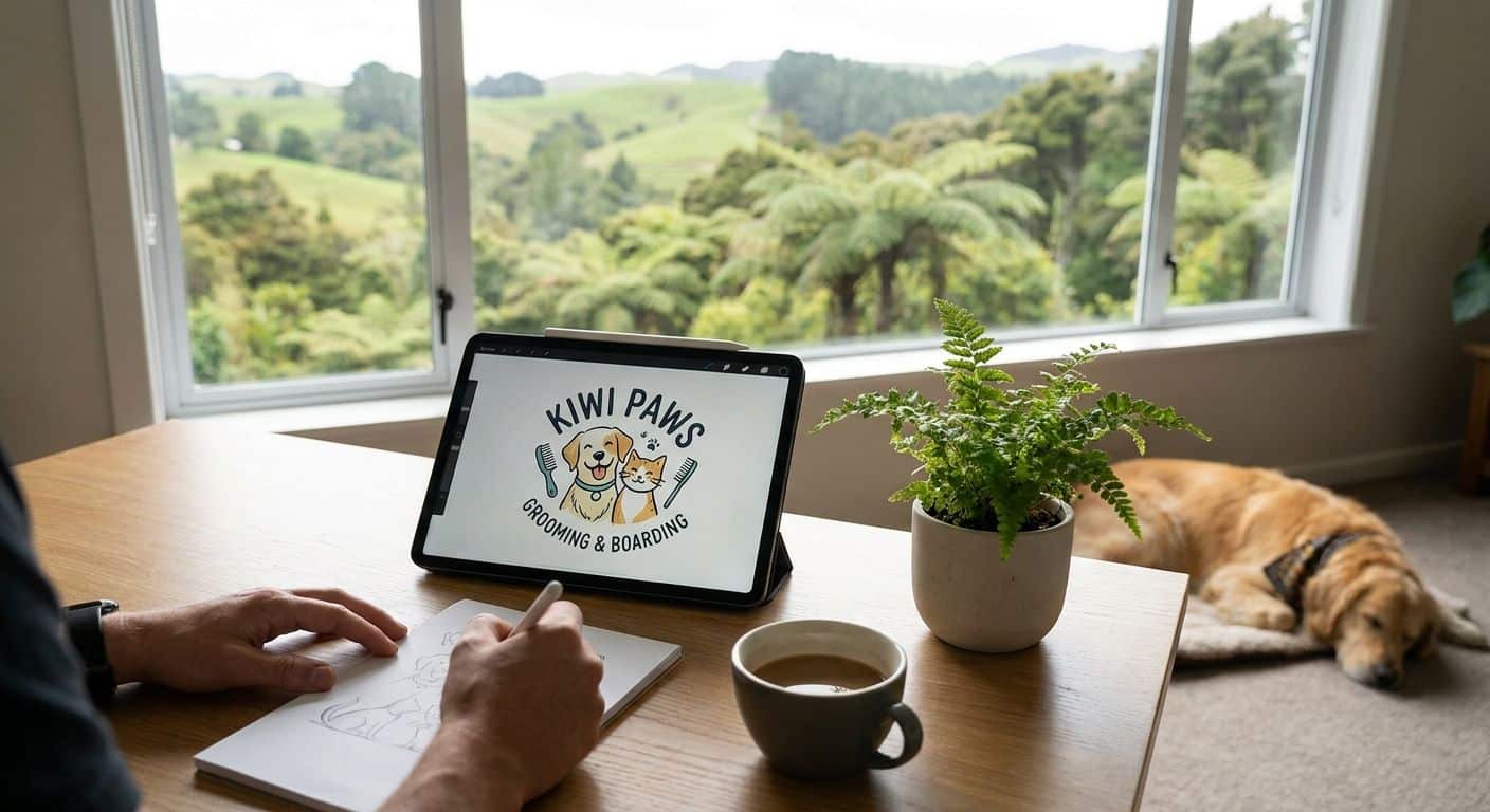 Logo design for pet grooming and boarding businesses in NZ